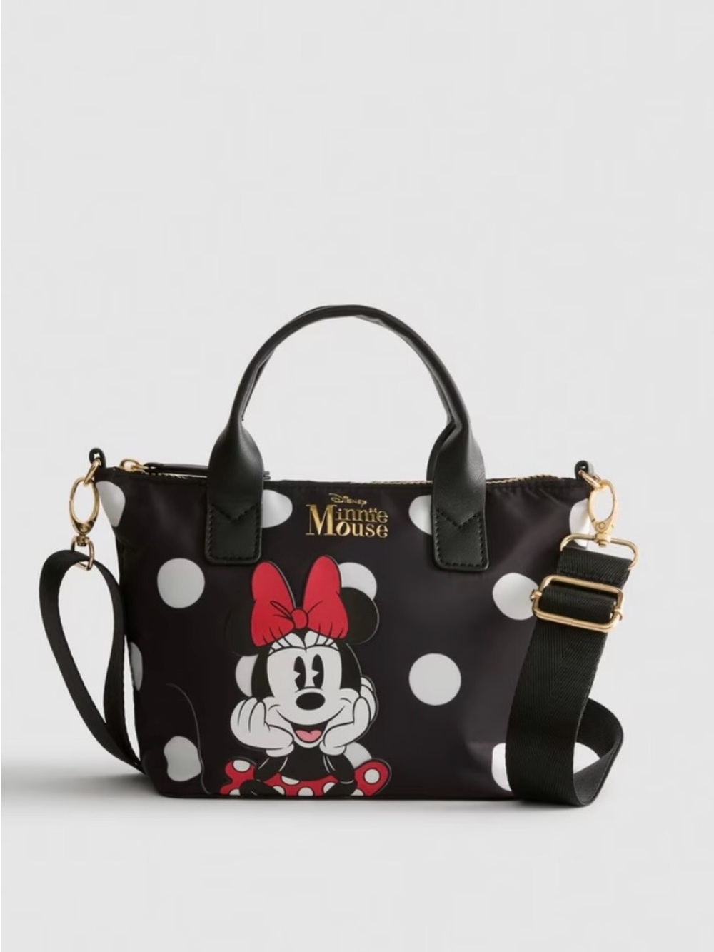 Disney Minnie Mouse Black and Red Polka Dot Crossbody Bag